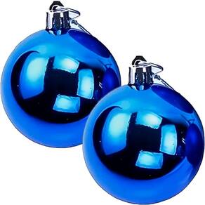 Kit 16 Bolas Azul Lisa Decoração Natalino árvore Natal 60mm