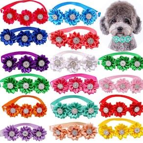 Acessórios para animais de estimação Masue Pets Dog Bow Tie, coleira de flores, 15 unidades