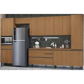 Kit Cozinha Modulada 9 Peças Maxxi (3Aéreos+2Balcões+2Paneleiros+2Complementos) C9P47 Canela-Kappesberg