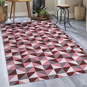 Tapete Jacquard Quarto 1,35M X 2,00M Pequeno Dallas Vermelho