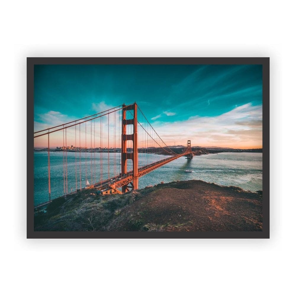 Quadro Decorativo Paisagens Variadas Moldura Preta Mod 34