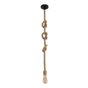 Luminária Pendente Lustre Teto Corda Sisal 1,5 Metro Rústico