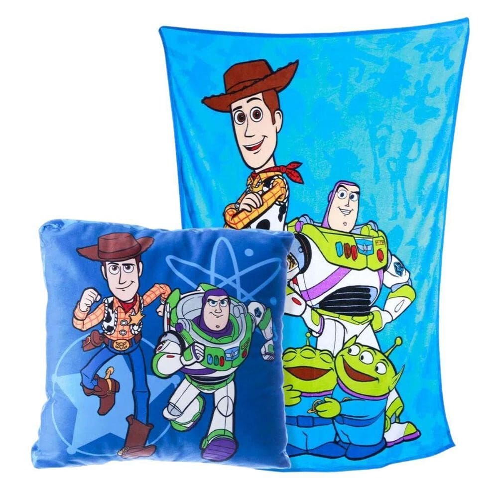 Kit Almofada + Manta Toy Story Azul Zonacriativa