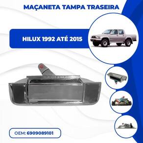 Maçaneta Tampa Caçamba Traseira Cromada Hilux 1992 Até 2015