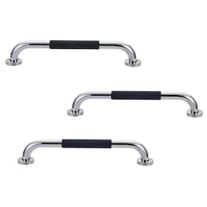 Barra de Apoio 30cm Inox Suporte Antiderrapante Kit 3 unidades Banheiro Box Idoso Gestante Criança Cadeirante Acessibilidade
