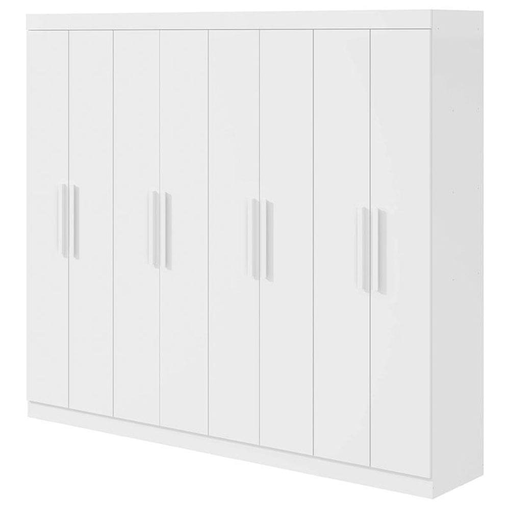 Guarda Roupa Casal Andara Soft 8 Portas Branco Brilho - Lopas