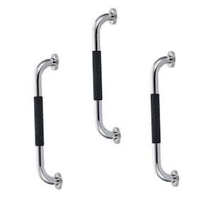 Barra de Apoio Inox 30cm Suporte Antiderrapante Banheiro Box Kit 3 unidades Casa Escada Criança Idoso Gestante Acessibilidade