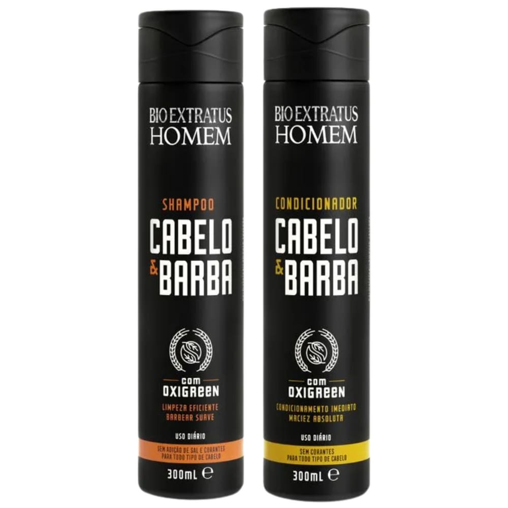 Kit Bio Extratus Homem Cabelo & Barba Shampoo 300ml + Condicionador 300ml