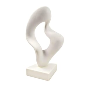 Escultura Decorativa Branca Organica Minimalista 33Cm
