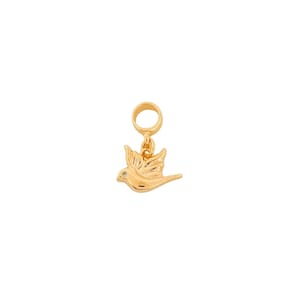 Berloque Passarinho Olho Cristal Banhado a Ouro