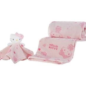 Manta com Naninha Coral Fleece Turma da Hello Kitty 75x100cm