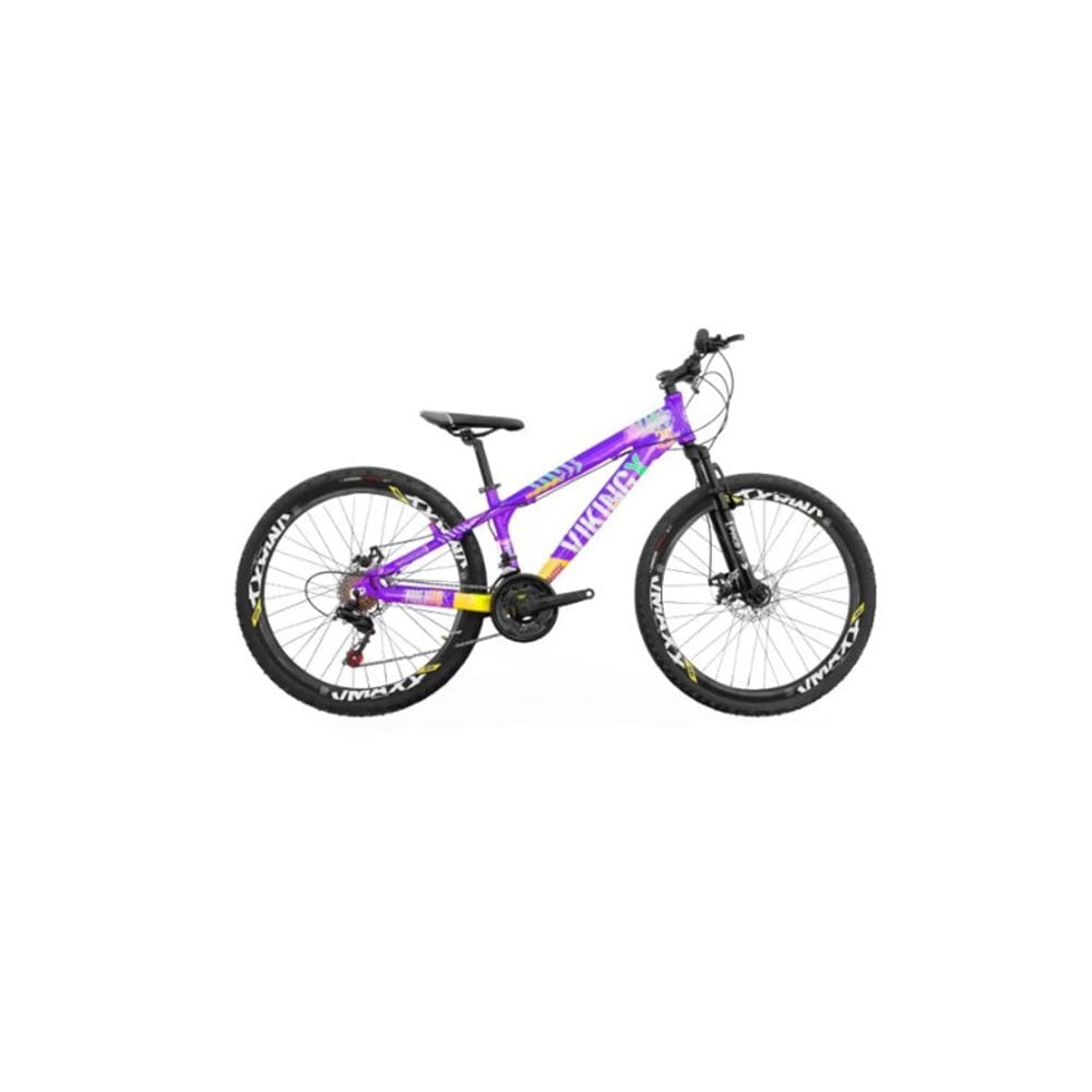 Bicicleta Viking Aro 26 Câmbio Importado 21v Vmaxx Lílas Amarelo 