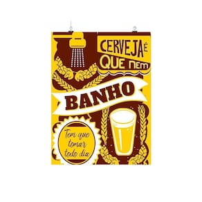 Placa Decorativa Frase - Cerveja É Que Nem Banho 20X30Cm
