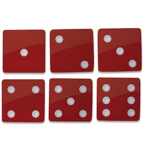 Kit 6 Porta Copos Criativo Dado Vermelho Decoração Divertida