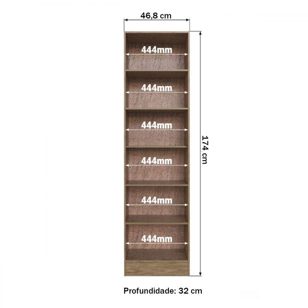 Armário Multiuso 2 Portas 5 Prateleiras Rp1200 Wood | Casas Bahia