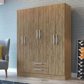 Guarda-Roupa Casal 6 Portas 2 Gavetas Rp1620 Wood - Decibal