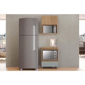Kit Cozinha Modulada 2 Peças Rainha (1Aéreo+1Balcão) C2P46 Nature/Verde-Nesher