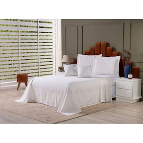 Kit Colcha Cobre Leito Cama King Tecido Rústico Topázio + Capas de Almofada 5 Peças