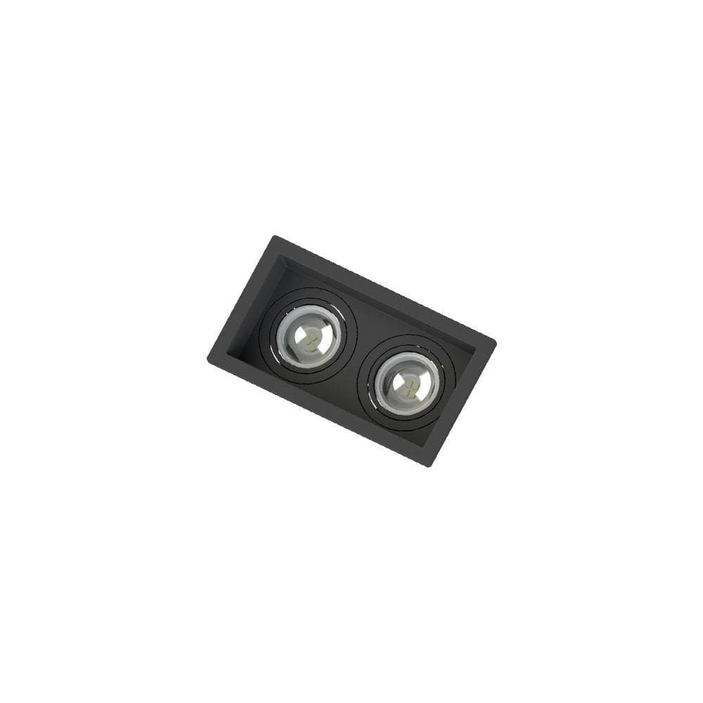 Spot Embutir Recuado Save Energy 2 Lâmpadas Mr11 Gu10 Bivolt Preto