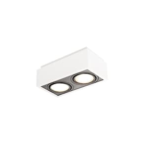 Spot De Sobrepor Newline Box Para 2 Lâmpadas Ar111 Gu10 Bivolt Branco Preto