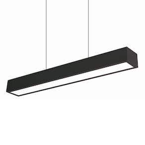 Lustre Pendente Newline Sobrepor V 468 Led Bivolt Preto 3000k Luz Amarela