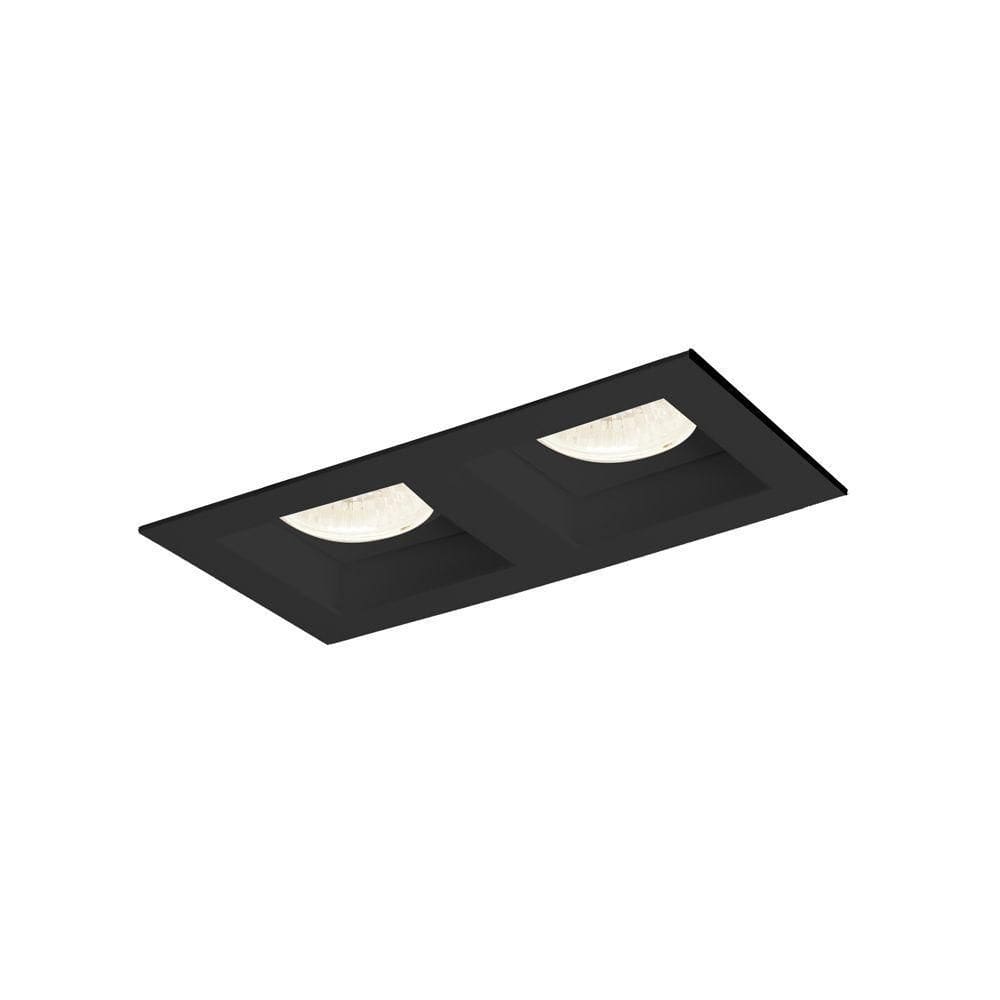 Spot De Embutir Newline Flat Para 2 Lâmpadas Ar70 Gu10 Bivolt Preto