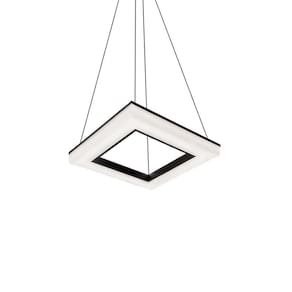 Lustre Pendente Newline Pixel 496 Led Bivolt Preto 3000k Luz Amarela