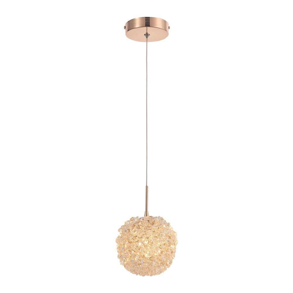 Lustre Pendente Astraled Castula Pt-9123 Dourado Brilho G9 Bivolt 3000k - Luz Amarela