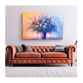 Quadro Folhas E Flores Color Flowers Borda Infinita Tamanho:90 X 60 Cm
