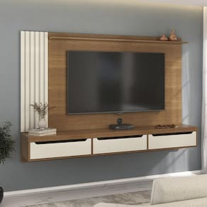 Painel Para TV até 75 Polegadas 3 Gavetas Ripado Presence Artely