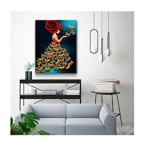Quadro Arte Conceito Butterfly Mistress C- Moldura Preta Tamanho:120 X 80 Cm