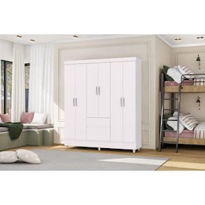 Guarda Roupa Ideal Plus 6 Portas e 2 Gavetas - Branco - Vila Rica