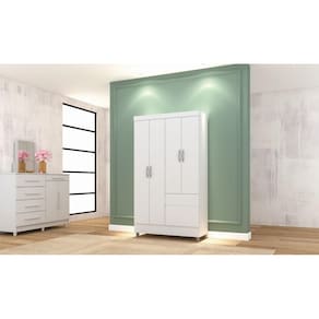 Guarda Roupa Ideal Plus 4 Portas e 2 Gavetas - Branco - Vila Rica