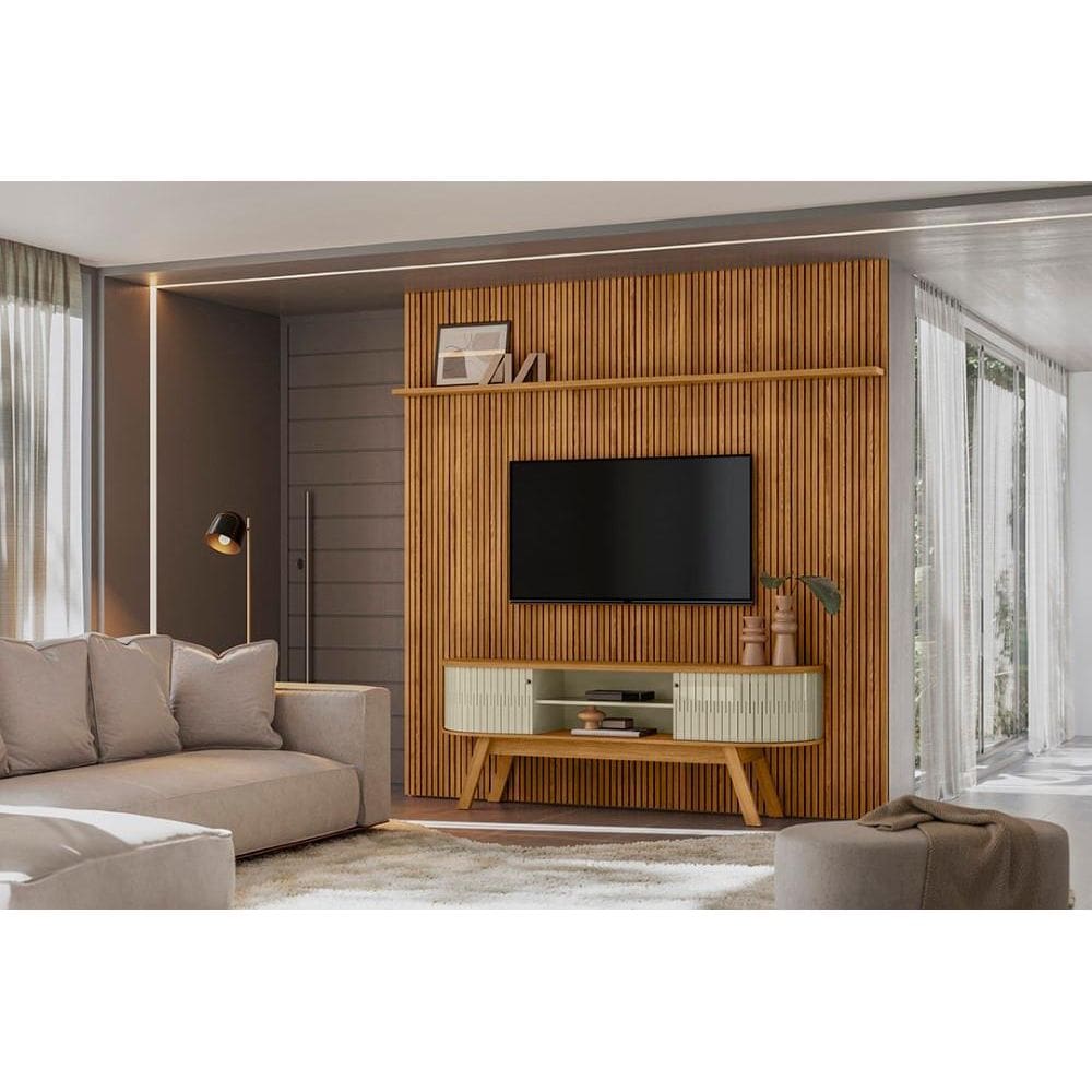 Home Theater New Laguna com Painel Para TV até 75 Polegadas- Cumaru Opala - Madetec