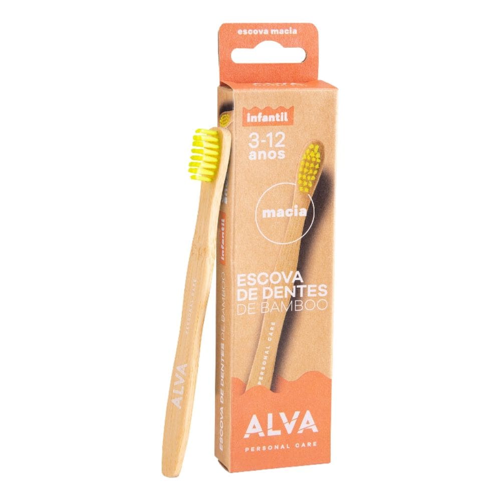 Escova Dental Infantil Bambu Cerdas Macias Alva