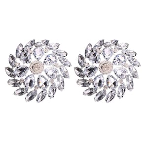 Pastéis para cobertura de mamilo MOSSTYUS Rhinestone Crystal Silver Flower