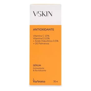 V.Skin Sérum Antioxidante Vit C, E, Óleo Essencial Vegano Via Aroma 30 ml