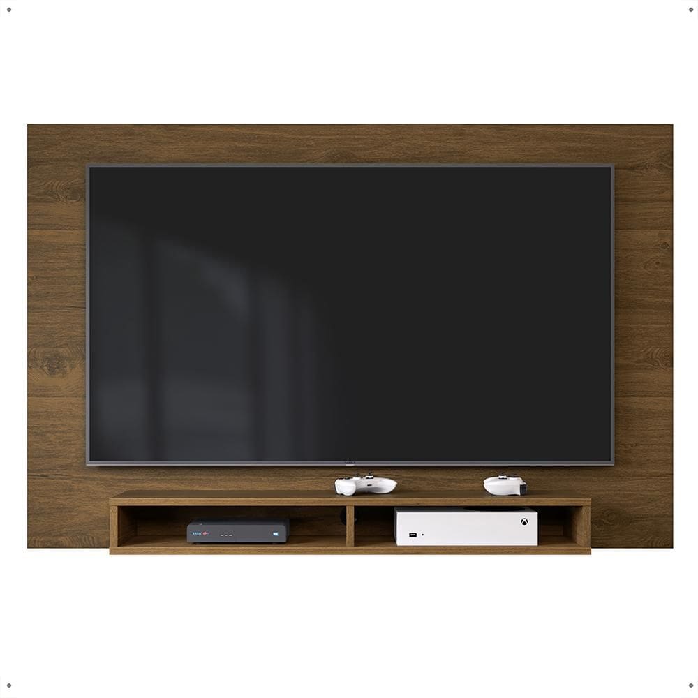 Painel Parede Home Estante TV 32 40 42 Polegadas Sala Quarto Escritório Retrô Nicho Porta Objeto Eletrônico Decoração Ambiente Manhattan - RPM
