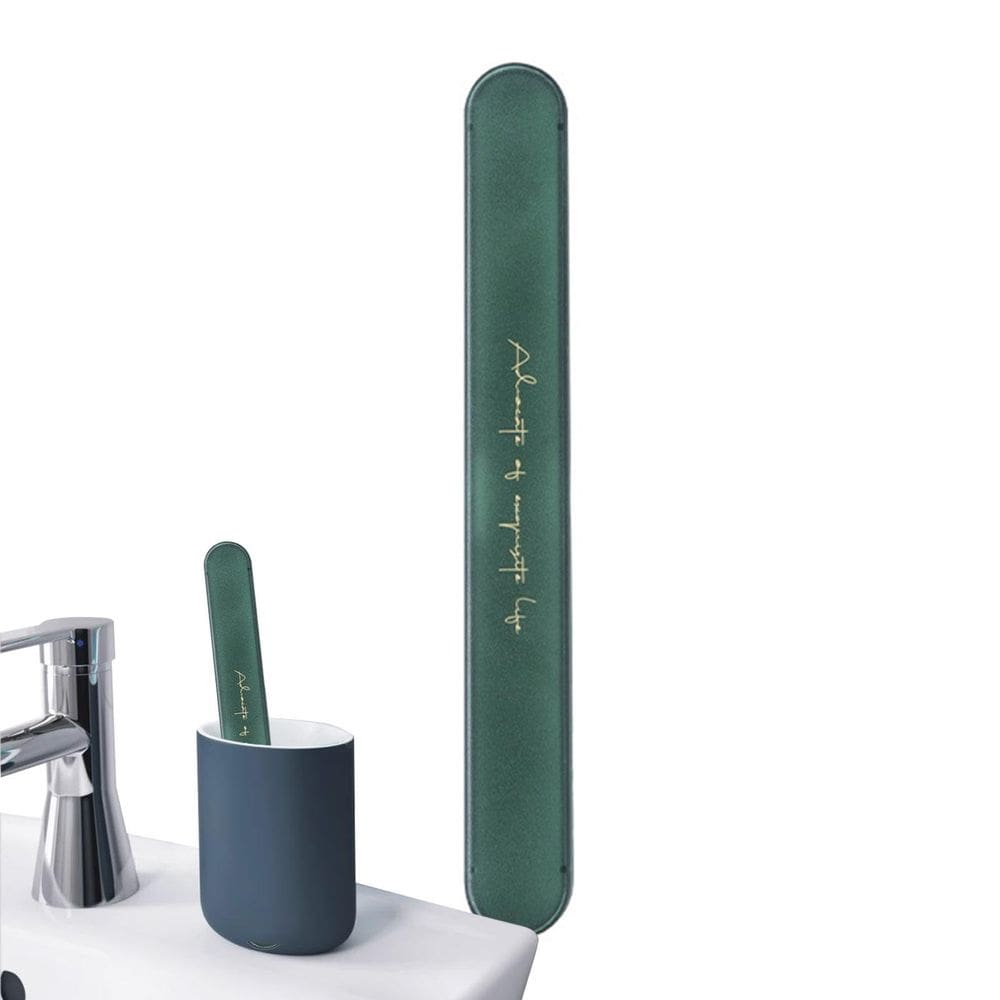 Estojo de viagem para escova de dentes portátil respirável de plástico cinza/verde