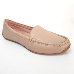 Mocassim Feminino Couro Costura Liso Conforto Casual Moda