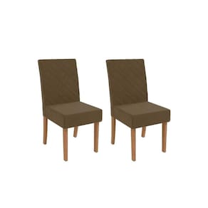 Cadeira De Cozinha 2cad133 Kit 2 Un Canela Suede Marrom