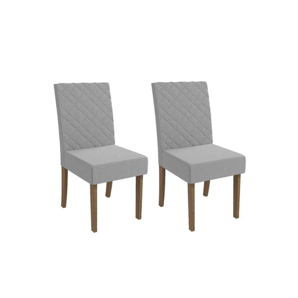 Cadeira De Cozinha 2cad133 Kit 2 Un Canela Bouclê Cinza