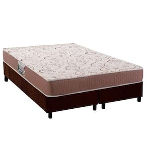 Conjunto Box Queen: Colchão Espuma Herval Compact Ag 65 - Durabilli Bordado Double Side + Base Crc Suede Brown (158x198)
