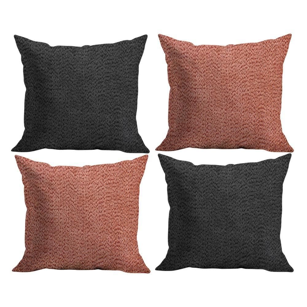 Jogo de Capas de Almofada em Microfibra 43cm x 43cm Linho em Relevo 4 peças - Rio Home