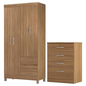 Kit Guarda Roupa Solteiro 4 Portas Lótus Cômoda Astral
