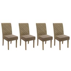 Kit 4 Cadeiras Sala Jantar 2cad149ng 4 Un Nogueira Suede Bege A036