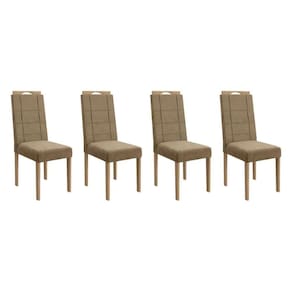 Kit 4 Cadeiras Sala Jantar 2cad150ea 4 Un Eucalipto Suede Bege A036