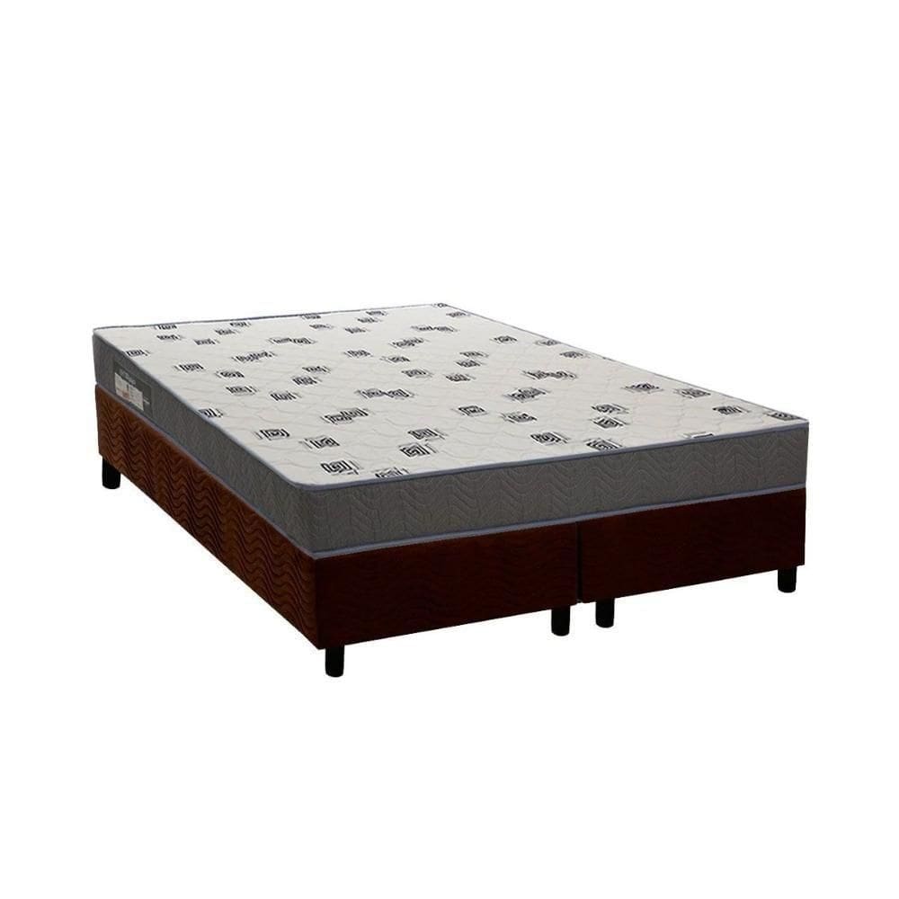 Cama Box Queen: Colchão Espuma D33 Ortobom Light Saúde + Base Crc Suede Brown (158x198)