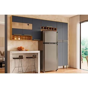 Kit Cozinha Modulada 3 Peças Nápoli 2aéreos+ 1 Paneleiro Cpt02 Amendoa Grafite Ronipa