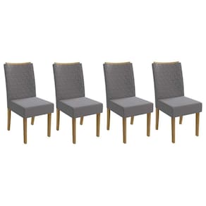 Cadeira De Cozinha 2cad129fr Kit 4 Un Freijó Suede Titanio A050